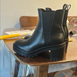 Black Leather Ankle Boots